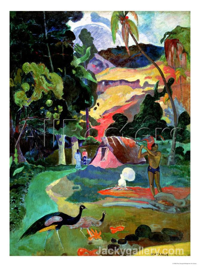 Matamoe Or, Landscape with Peacocks by Paul Gauguin paintings reproduction